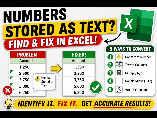 Excel Numbers Stored as Text? How to Find and Fix Them