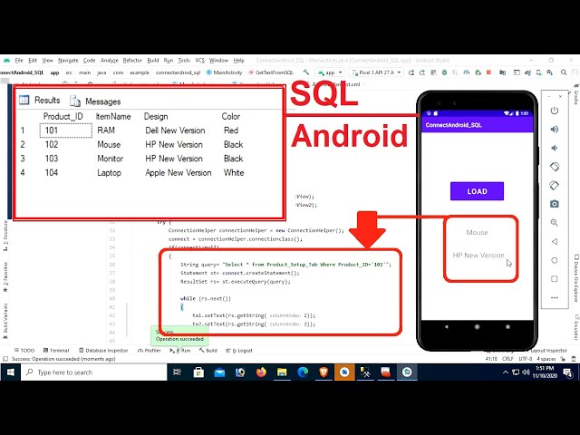 Android Tutorial | How to Connect Android Studio with SQL Server Database | swift learn