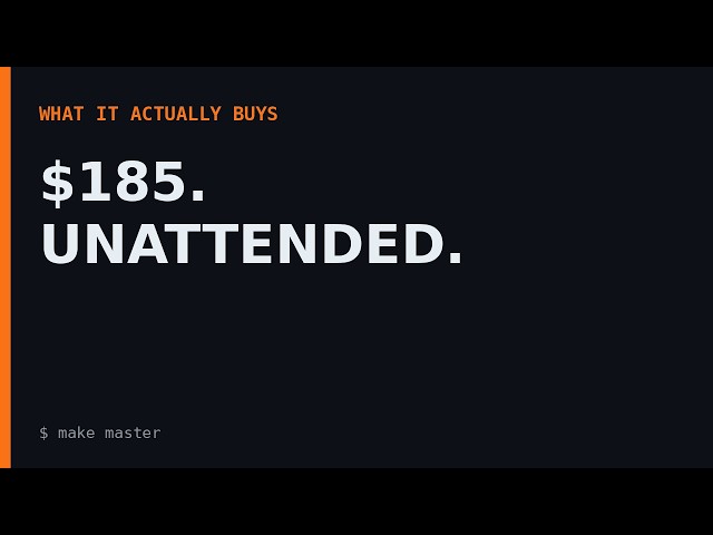 What ~$185 of Autonomous AI Actually Buys You