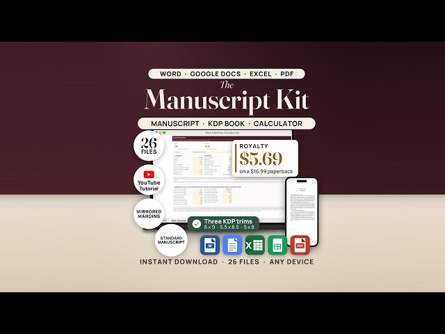 Novel Manuscript & Book Template Kit: Full Walkthrough (KDP 6x9 Interior, Query Letter, Page Count)