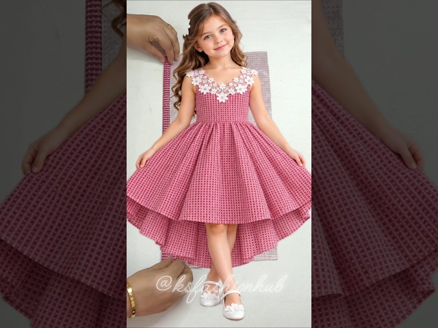 Beautiful High Low frock for your Princess #viralshorts #fashion #design #tutorial #reels