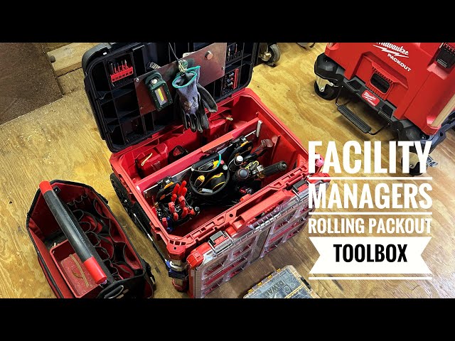 A Facility Managers MILWAUKEE PACKOUT ROLLER BOX setup