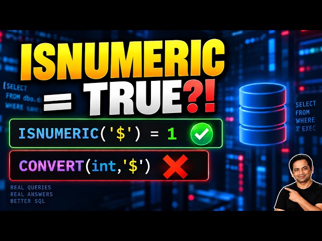 Why ISNUMERIC() Lies to You in SQL Server | TRY_CONVERT() in 2 Minutes