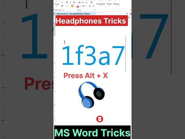 Headphones Magic Tricks in MS Word | Hidden Tricks #shorts #msword #trending