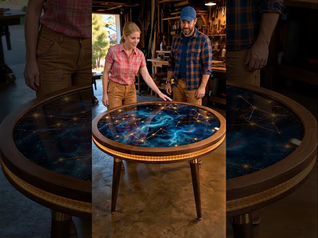 This Old Table Became a GLOWING Galaxy! 🌌🤯 #Epoxy #Transformation