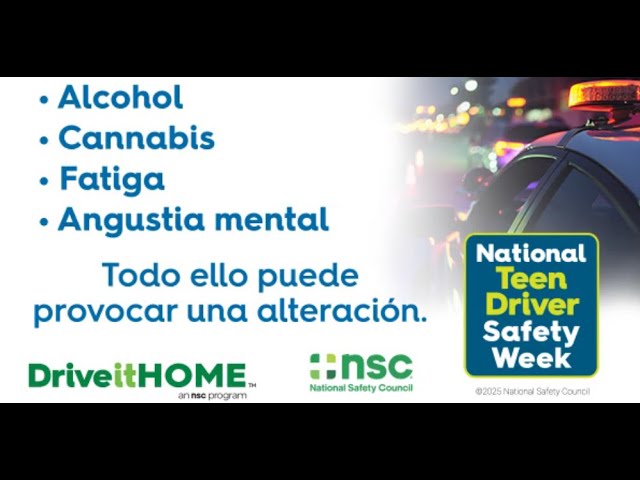Semana Nacional de la Seguridad de los Conductores Adolescentes: Riesgos de Deterioro