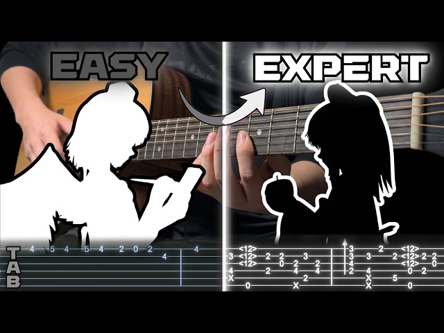 Bad Apple, but played on Guitar | Easy to Expert [Fingerstyle TABs]