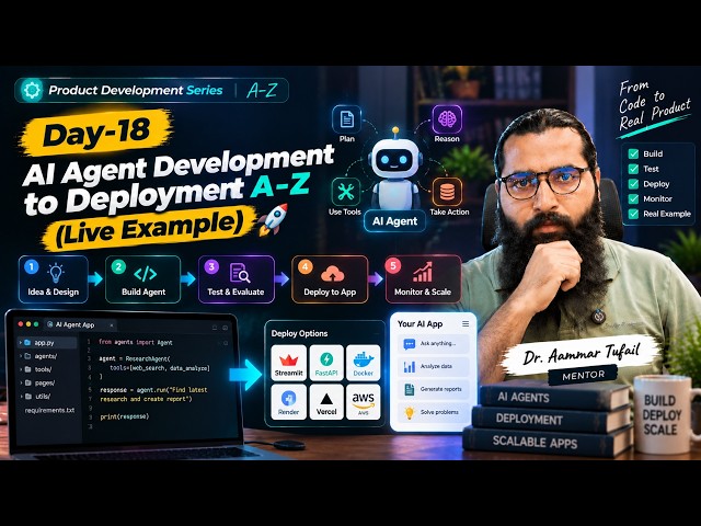 Day-18: AI Agent Development to Deployment A-Z (Live Example) 🚀 | Product Development