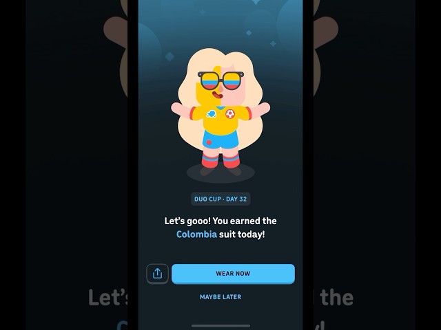 how I got the Duolingo Colombia suit FREE #duolingo 🇨🇴