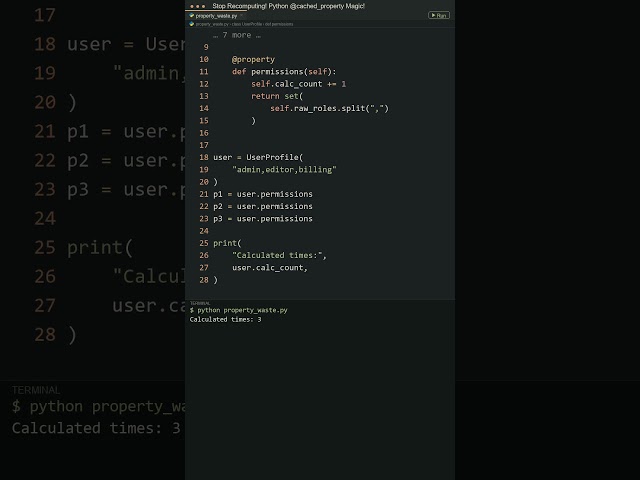 Stop Recomputing! Python @cached_property Magic! #python #backend #webdev #cleancode