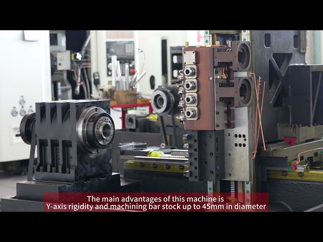 The Secret of the Machine：90 degree 4+4 power head with gang tool machine.#cncmachine #cncmachining