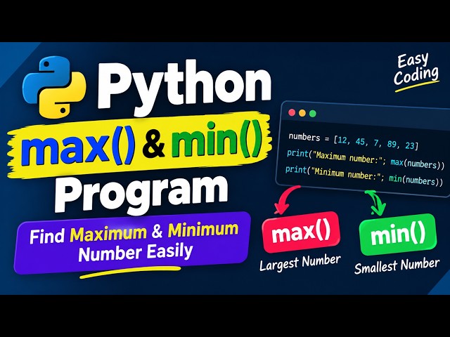 Python Program to Find Max & Min | Beginner Tutorial