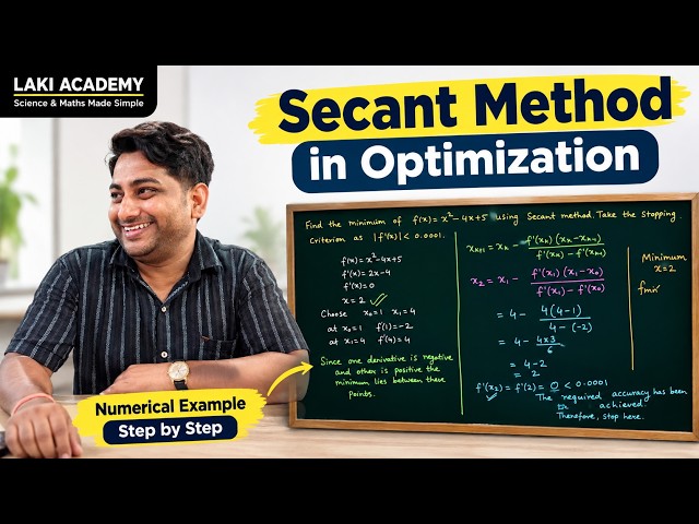 Secant Method in Optimization Techniques | Numerical Example Step-by-Step | Engineering Mathematics