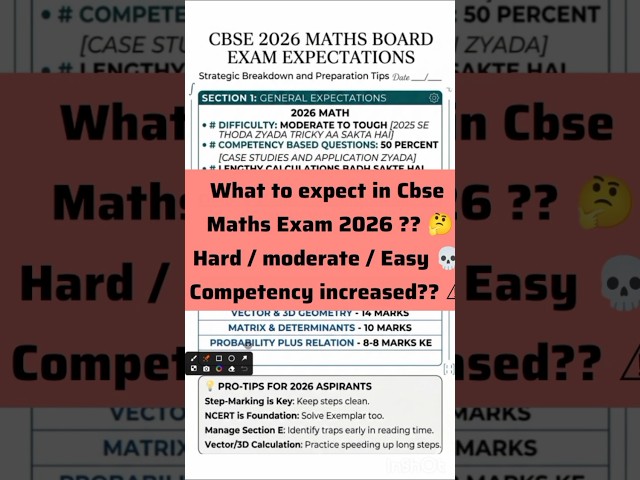 🚨 CBSE 2026 Maths Board Exam 🔥 Tough or Easy ?