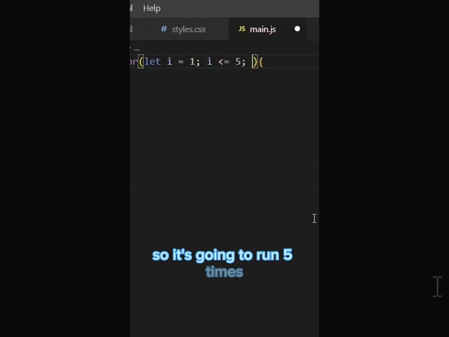 Create JavaScript For Loop