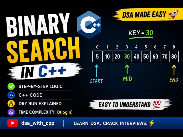 Binary Search Made Easy 🔥 | C++ DSA Tutorial