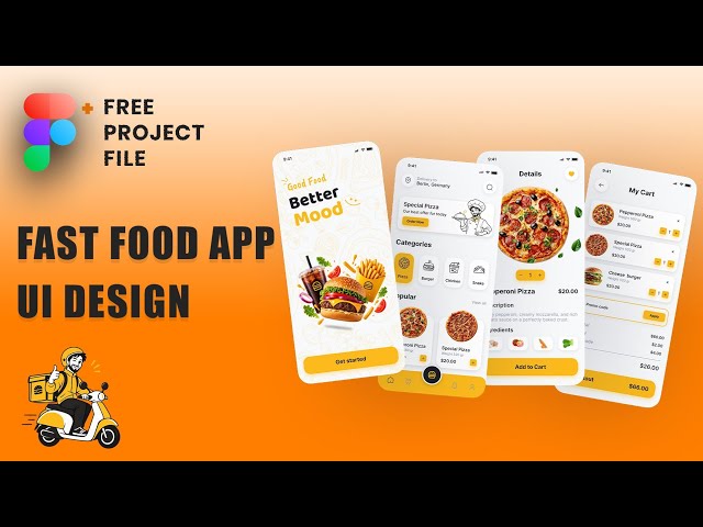 Fast Food App UI Design in Figma 🍕⚡
