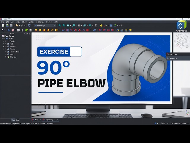 How to Create a 90° Pipe Elbow in FreeCAD | Step-by-Step Tutorial
