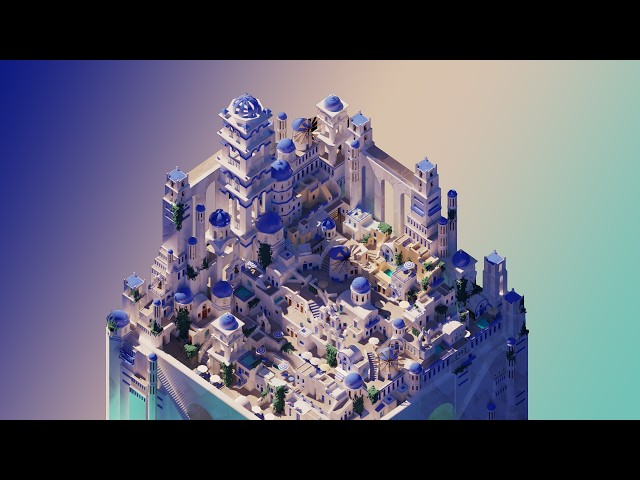 Building a Tiny Greek City in Blender | Live Hard Surface Modeling