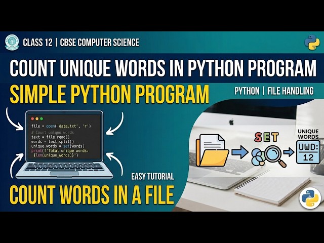 Display list of unique words in python file