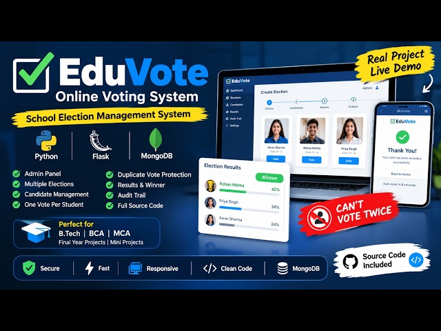 Online Voting System in Python Flask + MongoDB | Final Year Project with Source Code