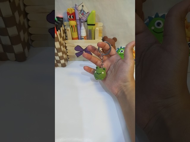 Cute Green Clay Keychain Making! 😍🍏 | DIY Handmade Craft #trending #shorts