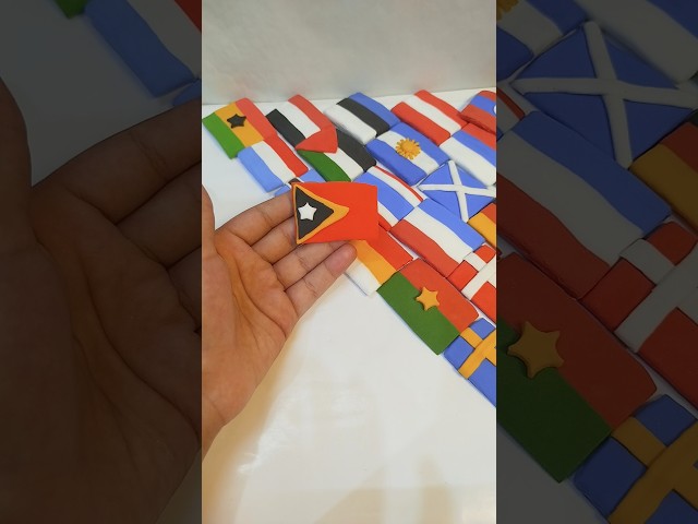 Guess the Country Flag! 🌎✨ | Mini Clay Flag Collection #trending #shorts