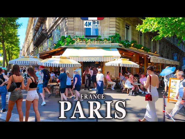 Paris , France | 4K Walk Through Café Corners & Parisian Atmosphere
