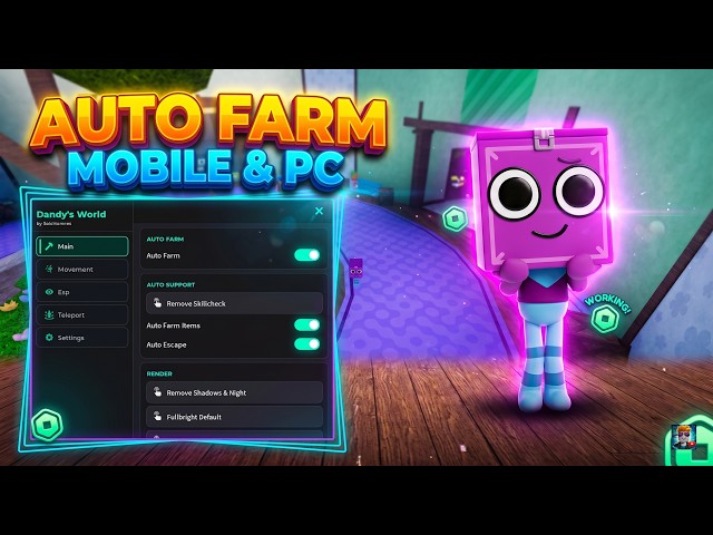 Dandys World Script - Auto Farm, Fly, Inf Jump, Auto Skillcheck, Auto items