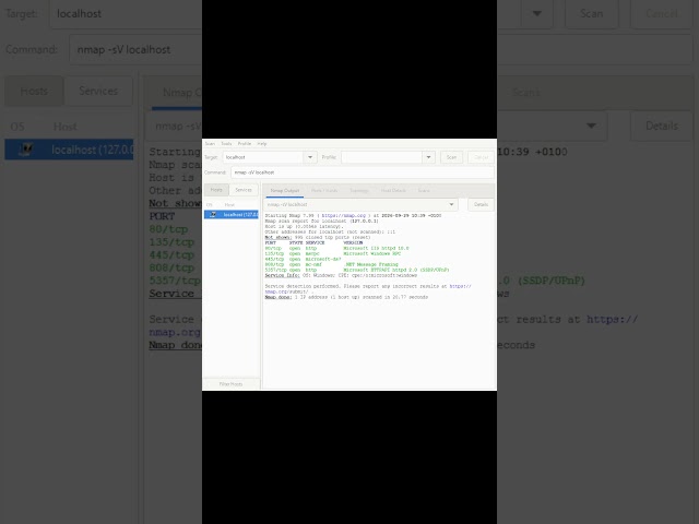 scanned ports using nmap #shorts
