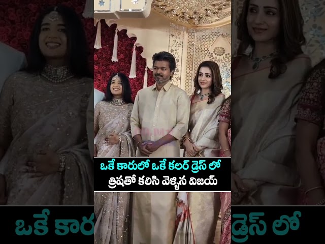 త్రిషతో కలిసి వెళ్ళిన విజయ్😱#tvk  #vijay  & #trisha  Together at Wedding #vijaythalapathy #shorts