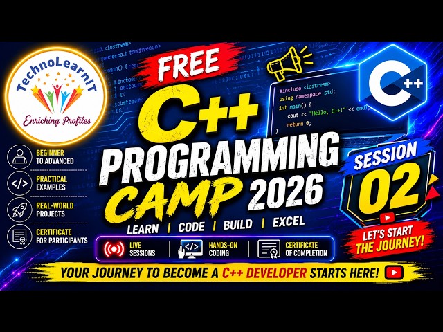 C++ Programming - Free Programming Camp 2026 | Session 02 | Program Design Tools, History, Features