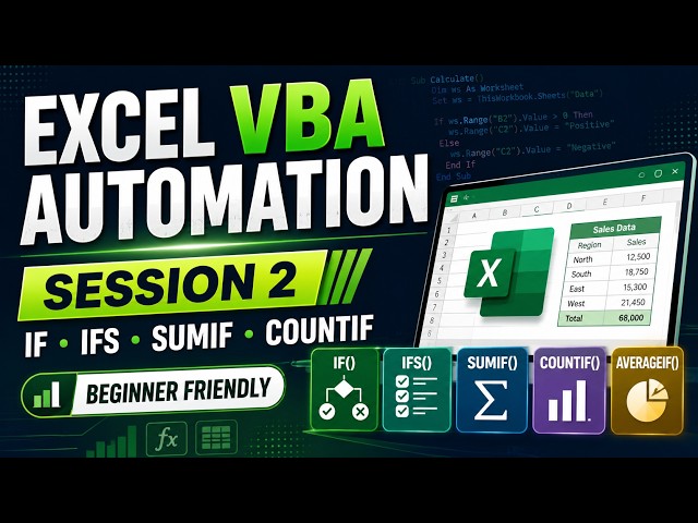 Session 2 | Master Excel Logical Functions & Conditional Calculations | Excel VBA Automation