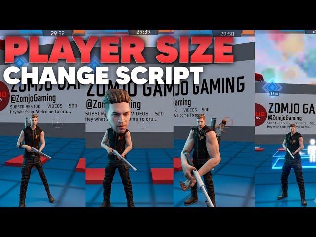 Free Fire Craftland player size change script | Zomjo Gaming Free Fire Craftland script | craftland 