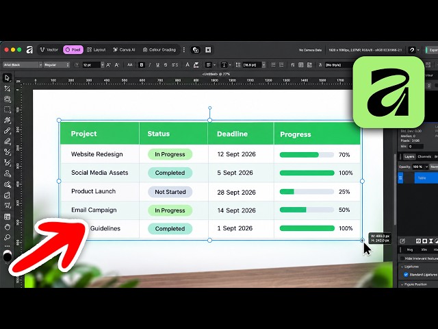 How To Make A Table In Affinity