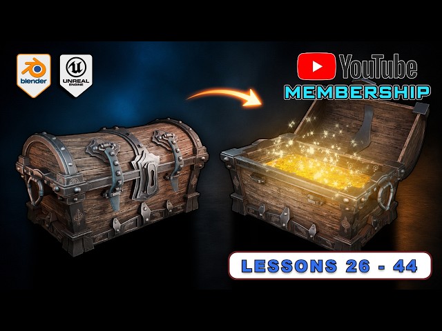 ⭐Members only⭐ Blender to Unreal Engine 5: Stylized Interactive Pirate Chest | Lessons 26-44