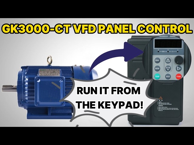 GK3000-CT VFD Panel Control | 3-Phase Motor Setup & Parameters