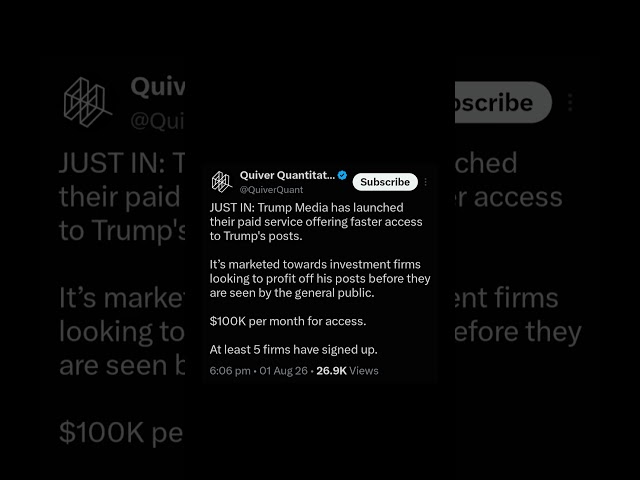 Trump stock trading signals are now available for 100k per month. Wow