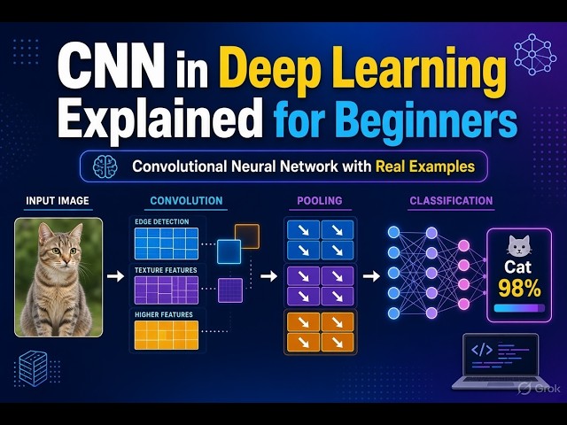 CNN in Deep Learning Explained for Beginners | Convolutional Neural Network with Real Examples