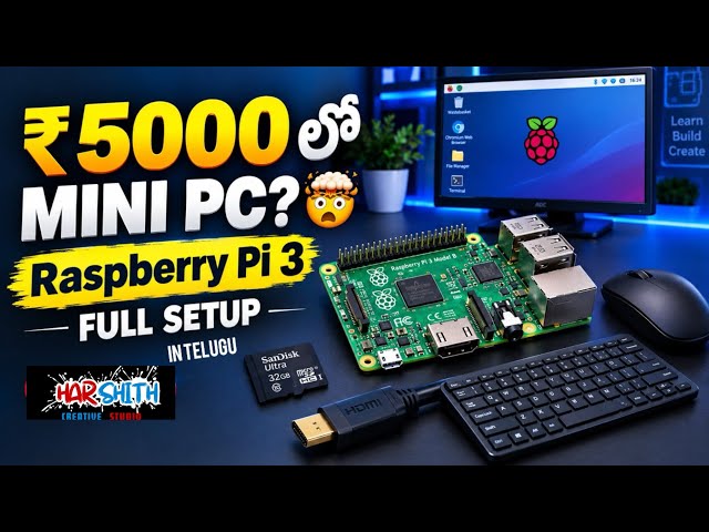 Raspberry Pi 3 Model B Full Setup in Telugu 🔥 | Mini PC Under ₹5,000 | Complete Guide