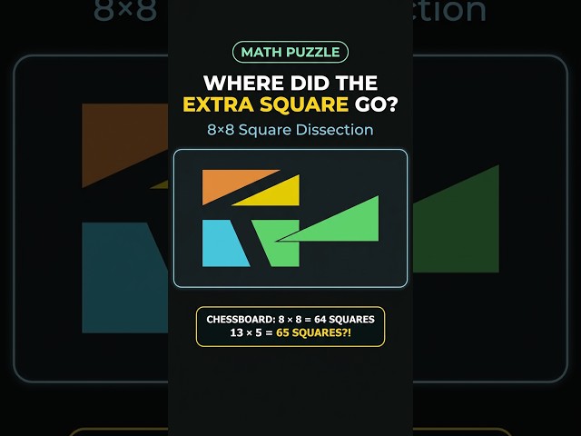 The Chessboard Paradox: 64 = 65? (The Missing Square!) 🤯📐 #Shorts