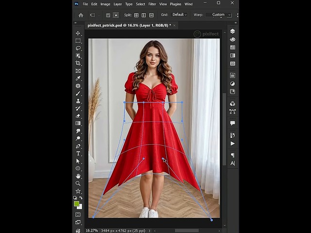 Photoshop Tips 2026 - How to Turn a Short Skirt into a Long, Flowing Skirt #photoshop