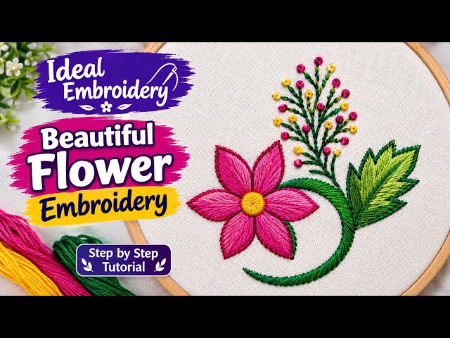 Simple & Beautiful Flower Embroidery | Step-by-Step Tutorial Livestream