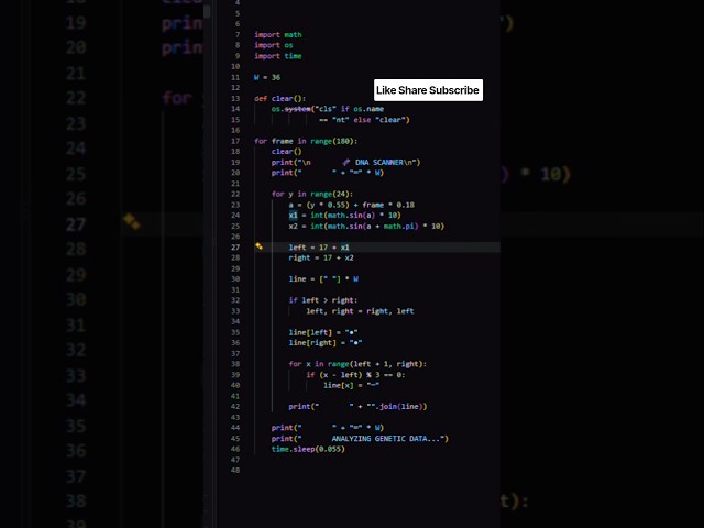 I Made DNA Move Using Python 🧬🤯 #Python #Coding #CodeQuest
