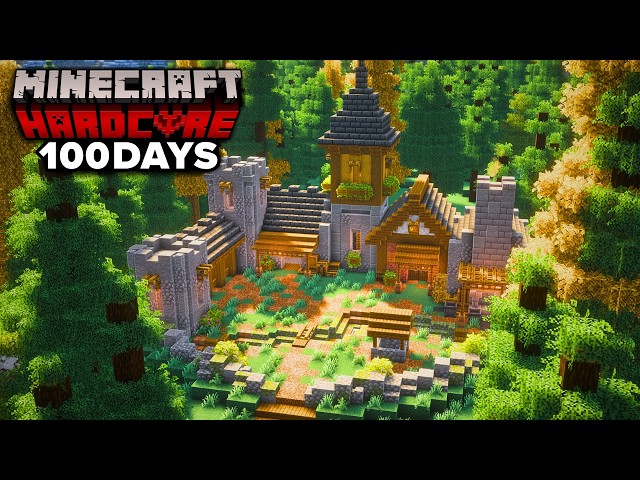 I Spent 100 Days Building a Cozy Castle in Hardcore Minecraft