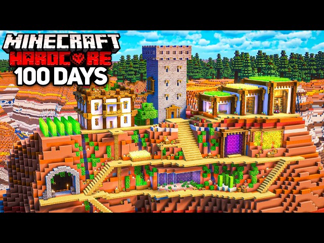 I Survived 100 Days in the 1:1 GRAND CANYON in Minecraft Hardcore