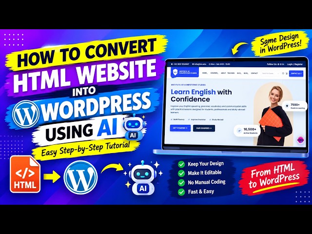 How to Convert an HTML Website into a WordPress Website Using AI – Easy Step-by-Step Tutorial