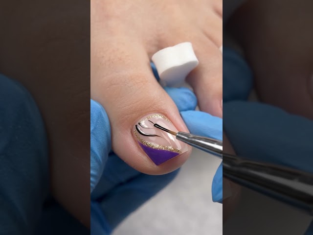 DIY Matching Purple & Gold Mani-Pedi! 💜✨ Step-by-Step Nail Tutorial #NailArt #PedicureTutorial