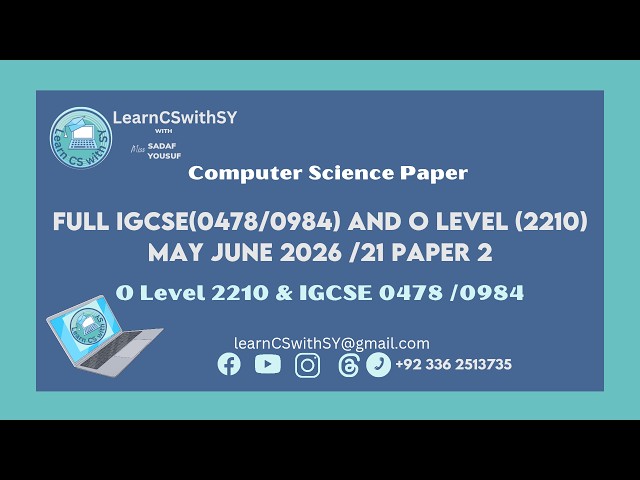 0478 Paper 2 FULL SOLUTION 🔥 | IGCSE Computer Science Algorithms, Pseudocode & Logic