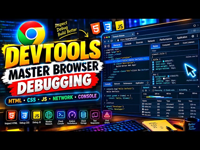 Chrome DevTools Complete Guide for Beginners | HTML, CSS, JavaScript, Console, Network & Debugging